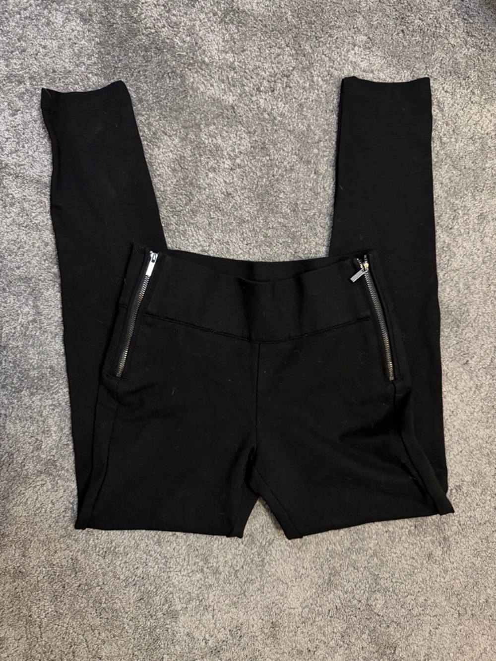 Zara Black Leggings with Front Zippers